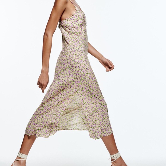 Zara floral print slip dress M - Picture 4 of 6